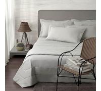 Manifattura Tessile Feuilles de Percale Pelleovo 220 TC Couleur Unie - Gris Clair, 90x200 Simple Maxi