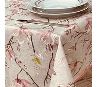 Manifattura Tessile Nappe Anti-Taches en Coton Enduit de résine imperméable - Magnolia, Ovale x8 220