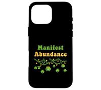Manifest Abundance, fête de la Saint-Patrick, Shamrock Irlandais, New Age Coque pour iPhone 16 Pro Max