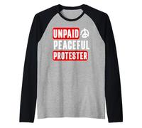 Manifestant Pacifique impayé Rouge Blanc Vintage Manche Raglan
