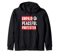 Manifestant Pacifique impayé Rouge Blanc Vintage Sweat à Capuche