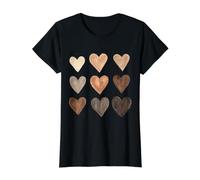 Manifestation d'unité pour la Justice Sociale et l'égalité de Melanine Hearts T-Shirt Graphique avec Valeur, Femme, Noir, XS