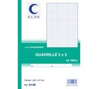 Manifold autocopiant elve 105x148mm quadrillé 5x5 foliotage 50 triplis
