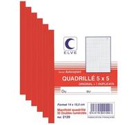 Manifold Autocopiant - Elve - 2129-6 - Quadrillé 5 x 5 - 140 x 105 mm - 100 Pages