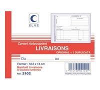 ELVE Manifold autocopiant livraisons 105 x 140 A6 horizontal 50 dupli