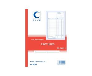 Manifold elve autocopiant a4 210x297mm foliotage 50 duplis factures