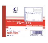 CARNET 'FACTURES' 105X140 50/2+0 (par 10)