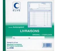 Elve 22406 CARNET 'LIVRAISONS' 210X210 50/3+0 (par 1)