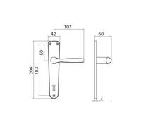 Maniglia GPB GABRY Placca Yale Aluminium Argent