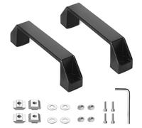 Maniglie in Lega di Alluminio,Poignée de Porte Coulissante 2 Pièces, Poignée de Traction Forme de D Espacement des Trous de Perçage: 120 mm, pour Armoires de Cuisine Profilé en Aluminium Série 30