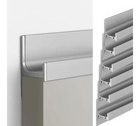 Maniglie Nascoste per Mobili Poignées Encastrées Grises pour Meubles, Tiroirs à Longueur Complète pour Cuisine Moderne & Portes Garde-robe, Tirage Doigt Aluminium Noir avec Kit Vis(6 Pcs,L-130cm)