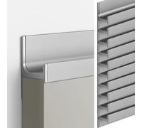Maniglie Nascoste per Mobili Poignées Encastrées Grises pour Meubles, Tiroirs à Longueur Complète pour Cuisine Moderne & Portes Garde-robe, Tirage Doigt Aluminium Noir avec Kit Vis(10 Pcs,L- 110cm)