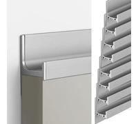 Maniglie Nascoste per Mobili Poignées Encastrées Grises pour Meubles, Tiroirs à Longueur Complète pour Cuisine Moderne & Portes Garde-robe, Tirage Doigt Aluminium Noir avec Kit Vis(8 Pcs,L-160cm)