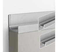 Maniglie Nascoste per Mobili Poignées Encastrées Grises pour Meubles, Tiroirs à Longueur Complète pour Cuisine Moderne & Portes Garde-robe, Tirage Doigt Aluminium Noir avec Kit Vis(2 Pcs,L-130cm)