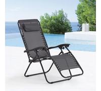 Manihi transat inclinable noir et gris foncé