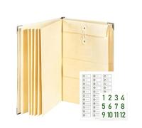 Manila Accordion-style Document Organizer | Accordion Document Pockets With Pockets,File Organizer For Receipt Folio Paper Business Travel Offices Work