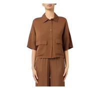 Manila Grace - Camicia Cropped - Femme - Blouses et Chemises - Brun - Taille: 44 FR