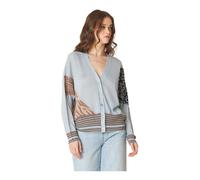 Manila Grace - Cardigan Jacquard avec Lurex - Femme - Pulls - Bleu - Taille: 42 FR