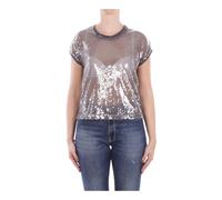 Manila Grace - Maglia Dettagli Pailettes - Femme - Pulls - Gris - Taille: 40 FR