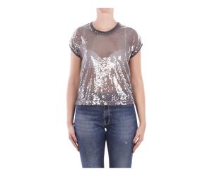 Manila Grace - Maglia Dettagli Pailettes - Femme - Pulls - Gris - Taille: 40 FR