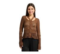 Manila Grace - Mini Cardigan Ajouré - Femme - Pulls - Brun - Taille: 42 FR