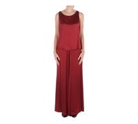 Manila Grace - Pantalon Large en Jersey Fluide - Femme - Blouses et Chemises - Rouge - Taille: 38 FR