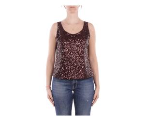 Manila Grace - Sequin Tank Top - Femme - Tops - Brun - Taille: 36 FR