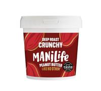 ManiLife Beurre de Cacahuète - Peanut Butter - Entièrement Naturel, d'Origine Unique, sans Sucre Ajouté, sans Huile de Palme - Deep Roast Croquant(1 x 900g)