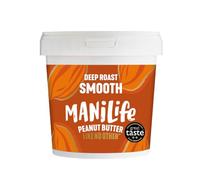 ManiLife Beurre de Cacahuète - Peanut Butter - Entièrement Naturel, d'Origine Unique, sans Sucre Ajouté, sans Huile de Palme - Deep Roast Crémeux (1 x 900g)