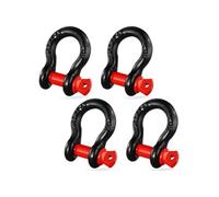 VEVOR Manille à anneau D 12 mm, lot de 4 manilles de remorquage en acier allié, résistance à rupture 8 t avec goupille à vis 15 mm, manilles accessoire de récupération pour VTT, camions, jeep, noir