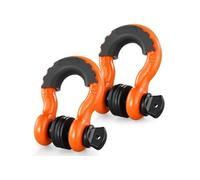 VEVOR Manille à anneau D 19 mm - lot de 2, acier allié, 28,5 t, goupille à vis 22 mm, orange