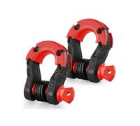 VEVOR Manille à anneau D 19 mm, lot de 2 manilles de remorquage acier allié, résistance à rupture 30 t avec goupille à vis 22 mm, isolateurs et rondelles, récupération pour VTT, camions, jeep, noir