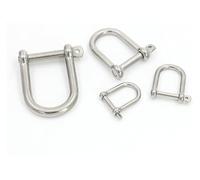 Manille à crochet pour charges lourdes, Manille à vis large en D de qualité marine acier inoxydable 316 5-12mm argent 5 pièces(M5 Wide D Shackle)