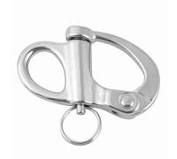 Manille à pression fixe, connecteur de manille fendue en acier inoxydable à dégagement rapide avec anneau à œil, matériel de gréement de bateau pour bracelet, bateau à voile, yacht (12*52mm)