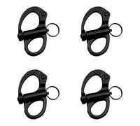 Manille à ressort en acier inoxydable 316 avec revêtement noir avec fonction autobloquante conçue pour les environnements marins et verrouillage sécurisé (35 mm)