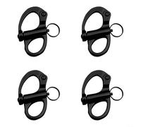 Manille à ressort fixe avec revêtement noir en acier inoxydable 316 avec design autobloquant, résistant et poli électrolytiquement pour les applications marines (35 mm)