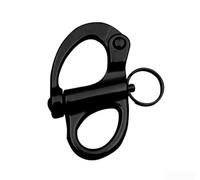 Manille à ressort fixe en acier inoxydable 316 avec revêtement noir avec fonction autobloquante, résistante, polie électrolytiquement pour une résistance et une durabilité de qualité marine (69 mm)