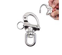 Manille à Ressort Manille D'escalade Acier Inoxydable Boucle d'escalade Mousqueton Pivotant à Emerillon Boucle d'escalade Boucle à Ressort Maillons Rapides pour Kayak Yacht Drisse de Voilier Bateaux