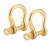 Manille d'ancrage 2 pièces, boucle de connexion 10mm/0,39 pouces | Manille en laiton de type U, boucle de connexion à verrouillage à vis ferme, pour connexion de câble métallique
