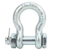 Manille d'Ancrage G2130 2T 3.25T 4.75T 6.5T Manille d'Ancrage en Acier Allié Résistant Type d'Arc en Acier avec Pièces De Machine De Levage De Navire à Écrou(2T（2pcs）)