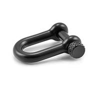 Manille droite en acier avec un axe à visser simple à manier, manille en forme de U, idéale avec les paracordes 550, confection de bracelets, grandeur: M, 33mm x 25mm, couleur: noir, de la marque Ganzoo - lot de 10 manilles