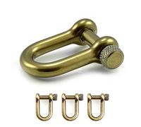 Manille droite en acier avec un axe à visser simple à manier, manille en forme de U, idéale avec les paracordes 550, confection de bracelets, grandeur: M, 33mm x 25mm, couleur: or ancien / vintage, de la marque Ganzoo - lot de 3 manilles