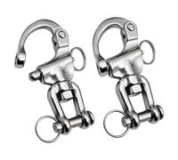 Manille en acier inoxydable,Pack de 2 crochets anti-panique à manille, mousqueton, manille émerillon, émerillon inox, pour drisse de spi de voilier 70 mm