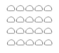 Manille en D robuste, Anneaux de réglage en métal forme D, 20 pièces, Triglides, boucle coulissante for sac à main, porte-clés, poignée, accessoires(Silver,15mm)