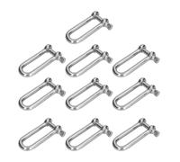 Manille longue de Type D en acier inoxydable 304, vis d'ancrage droite, broche chaîne, connecteur câble métallique M4/ M5/M6/M12(10pcs M6)