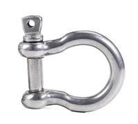 Manille lyre en acier inoxydable 304 | Gris argenté M4-M14 1/2/3/4 pièces for les opérations de levage de lumière d'eau de mer(Bow M14(1PC))