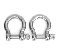 Manille lyre, paquet de 2 | Protection d'ancrage à anneau en D en acier inoxydable - | Manille solide pour le camping/randonnée/sports de plein air | 316 Oxydation de qualité (M20)