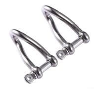 Manille torsadée en acier inoxydable 316 de qualité marine avec goupille à vis 8 mm, 10 mm, 12 mm pour gréement de yacht et quincaillerie de bateau (10 mm)