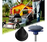 Manillefu Équilibreur de lames de tondeuse de jardin et kit d'affûtage pour tracteur de pelouse, réduit l'usure des vibrations avec angle de guidage en nylon, s'adapte à 99 % des lames