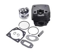 Manillefu Kit cylindre et piston pour tronçonneuse 44/45 mm Gris métallique pour scies à essence 52/58 cc avec anneaux, joints, clips de broche pour réparation de remplacement